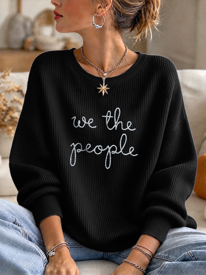 Retro We The People No Kings Print Sweatshirt