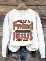 Women'S Casual Jesus Is A Best Friend Print Sweatshirt