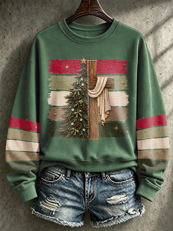Women's Casual Printed Long-Sleeve Sweatshirt