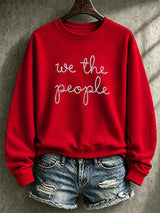 Retro We The People No Kings Print Sweatshirt