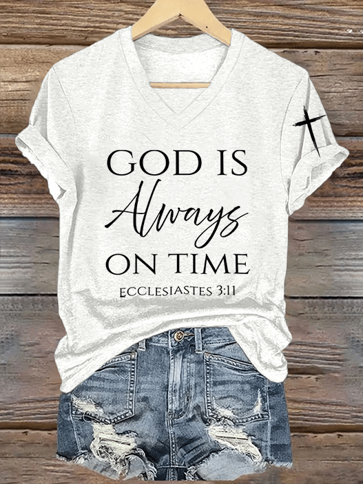 Women's God Is Always On Time T-Shirt