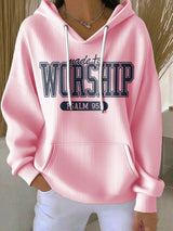 Women's Casual Print Long Sleeve Hooded Sweatshirt