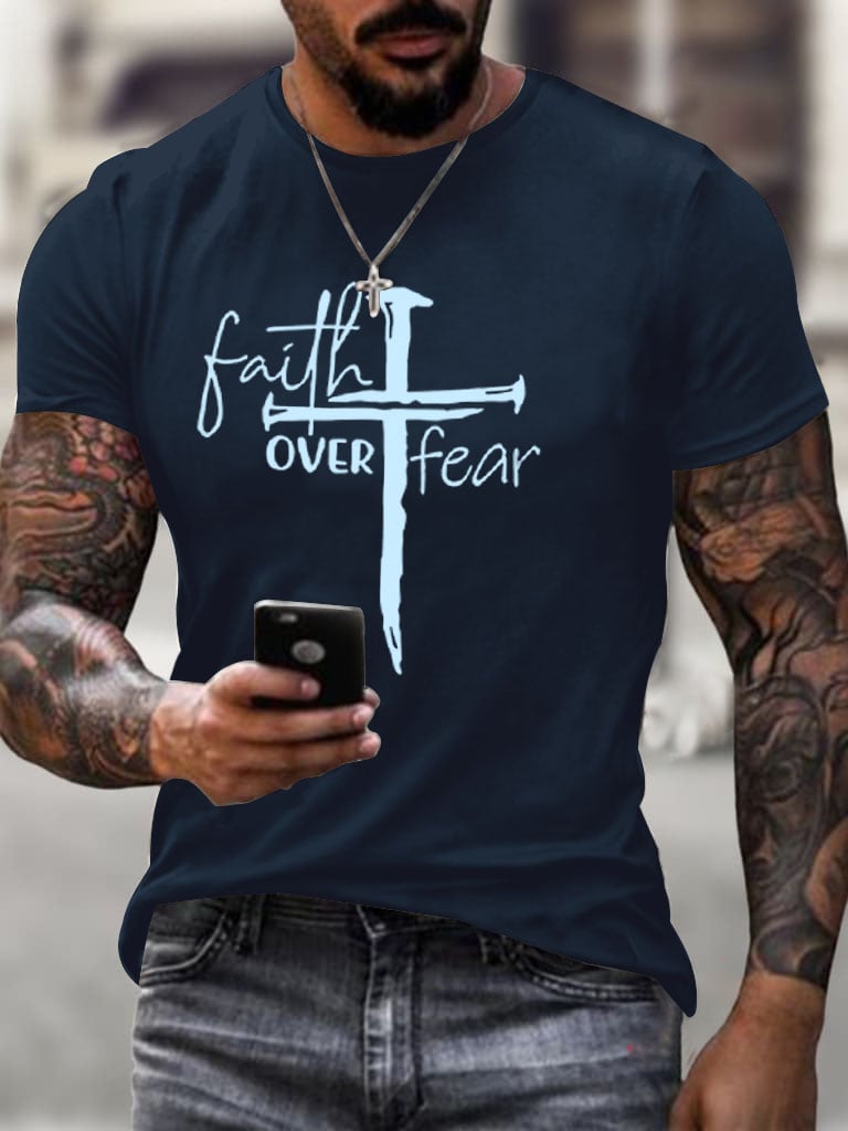 Men's Faith Over Fear Print T-Shirt