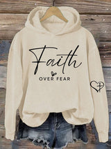 Women's Casual Faith Overcomes Fear Hoodie