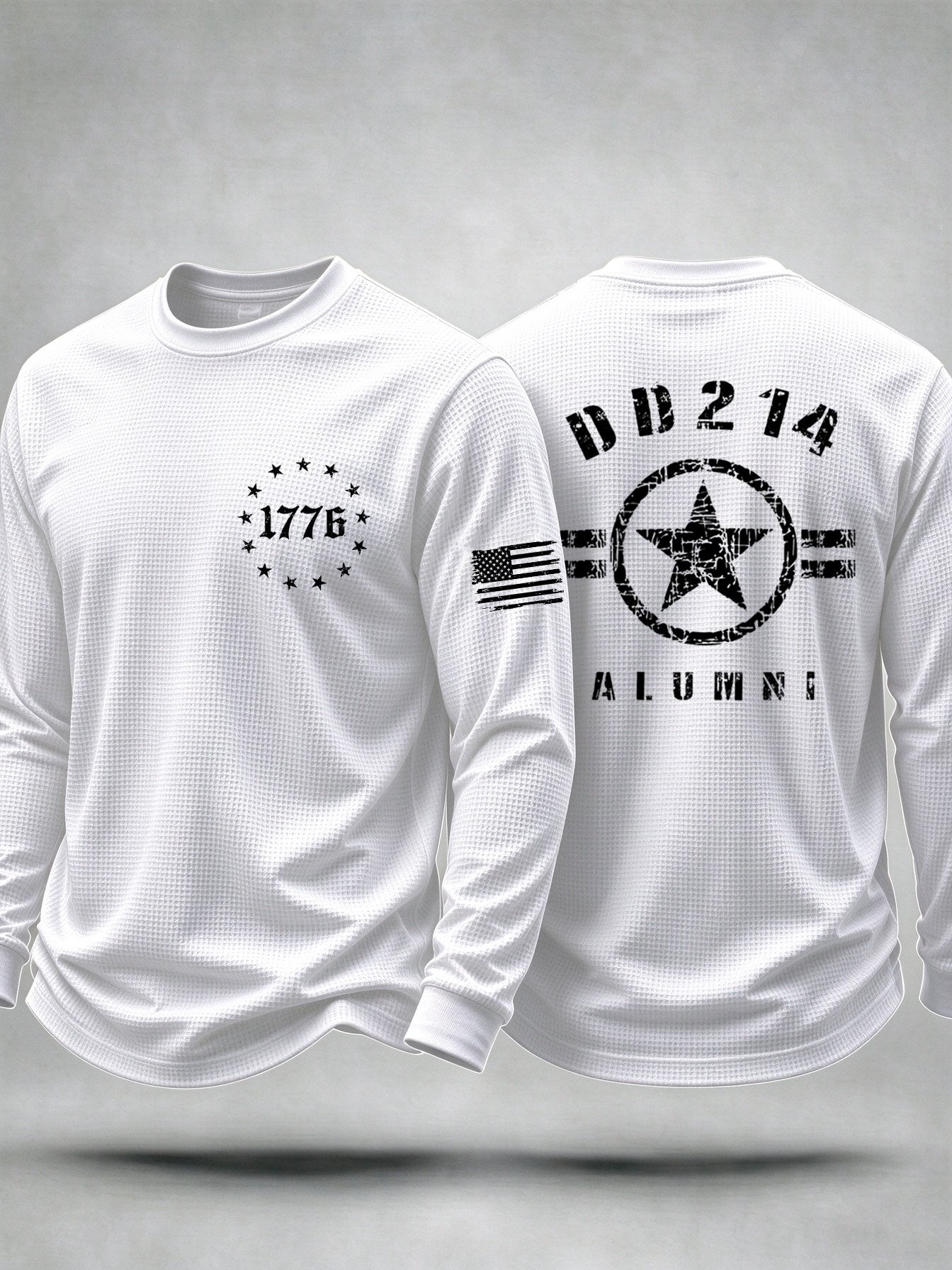 Men's Veteran Pride Dd-214 Printed Waffle Casual Top