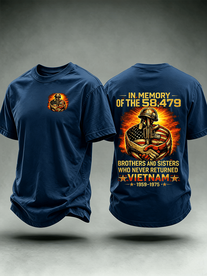 Men's In Memory Of The 58,479 Tribute T-Shirt, Vietnam Era Memorial Graphic Tee
