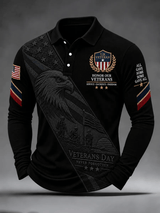Men's Veterans Day Theme Waffle Long Sleeve T-Shirt