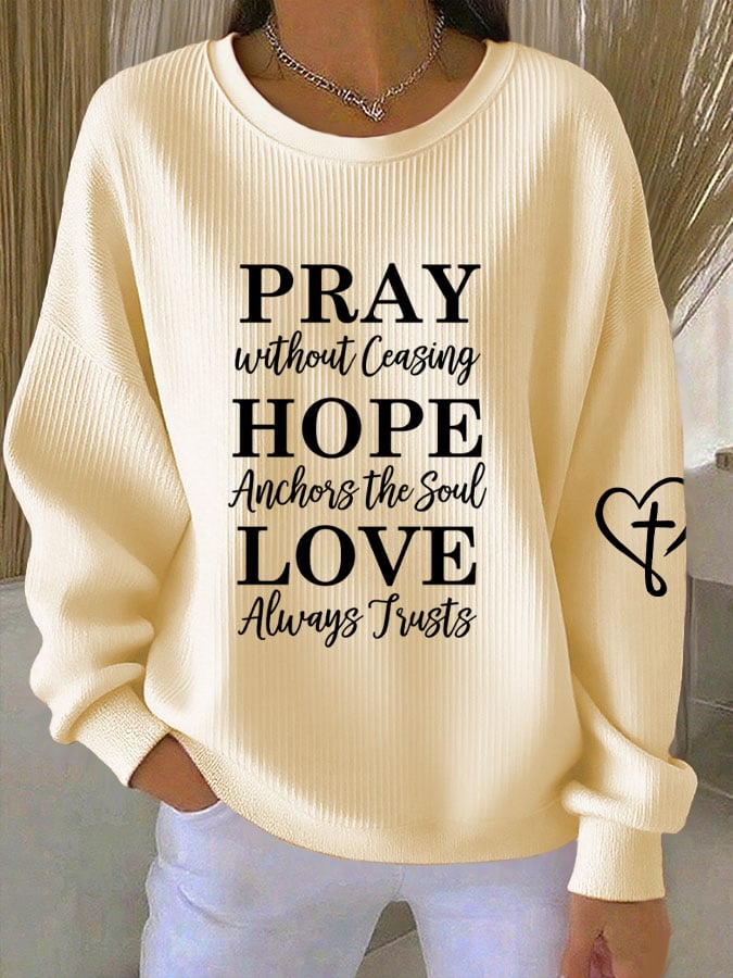 Women'S Pary Hope Love Round Neck Sweatshirt