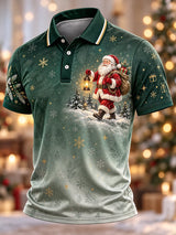 Men's Casual Christmas Short-Sleeve Polo Shirt