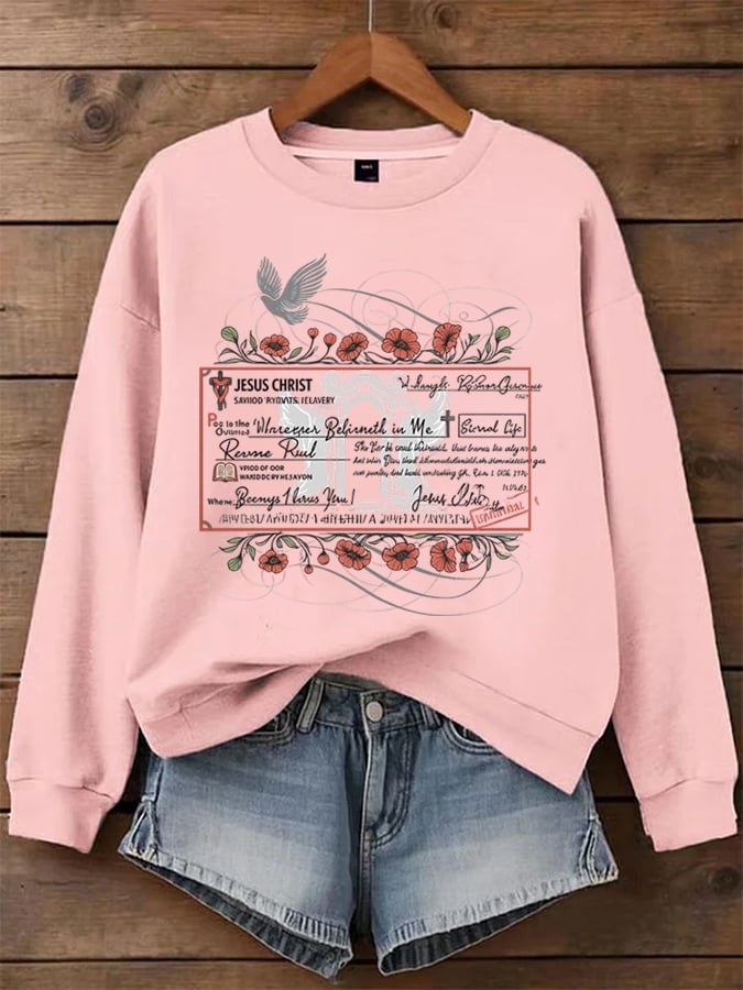 Women's Jesus Paid It All Faith Print Sweatshirt