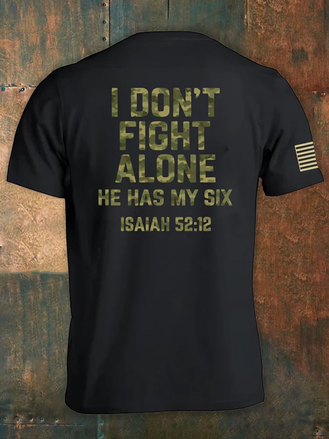 I Don'T Fight Alone, He Covers Me Christian Faith Print Men'S Short-Sleeved T-Shirt