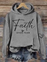 Women's Casual Faith Overcomes Fear Hoodie