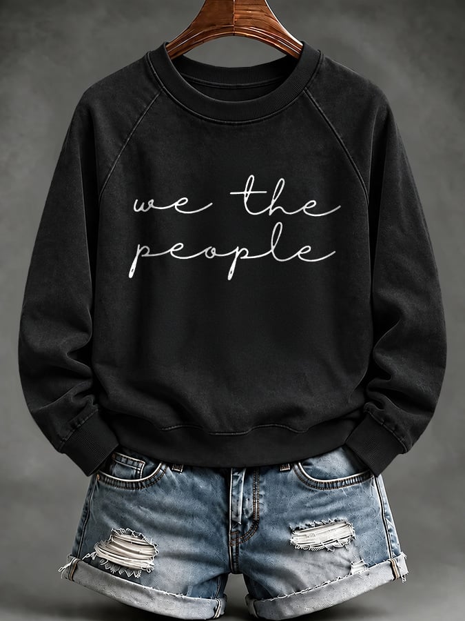 Retro We The People No Kings Print Sweatshirt