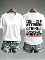 Women's DD-214 Veteran, American Flag Dog Tag T-Shirt