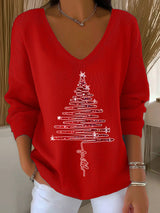 Women's Retro Alzheimer's Print V-Neck Top