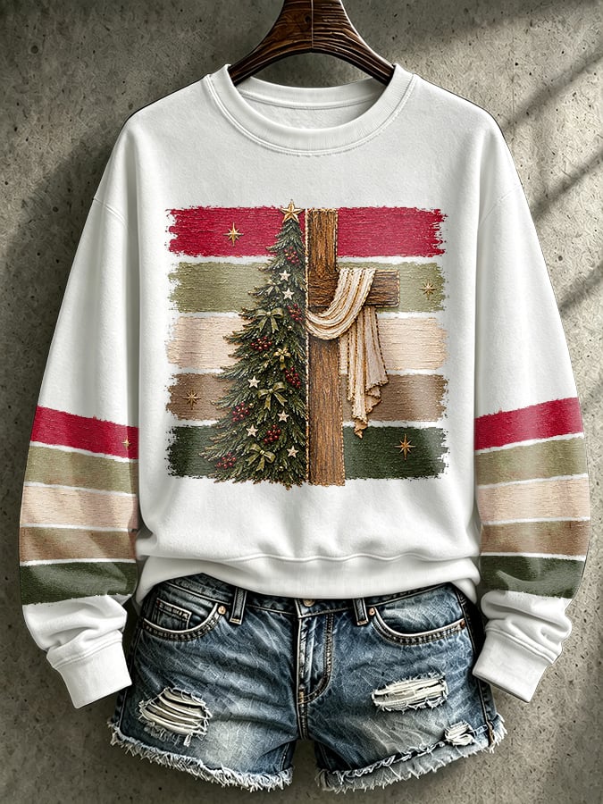 Women's Casual Printed Long-Sleeve Sweatshirt
