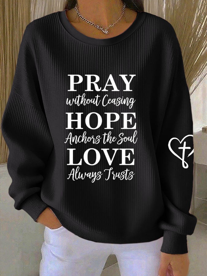 Women'S Pary Hope Love Round Neck Sweatshirt