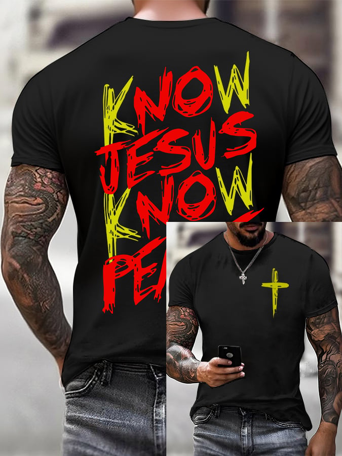 Men'S Casual Faith Print T-Shirt
