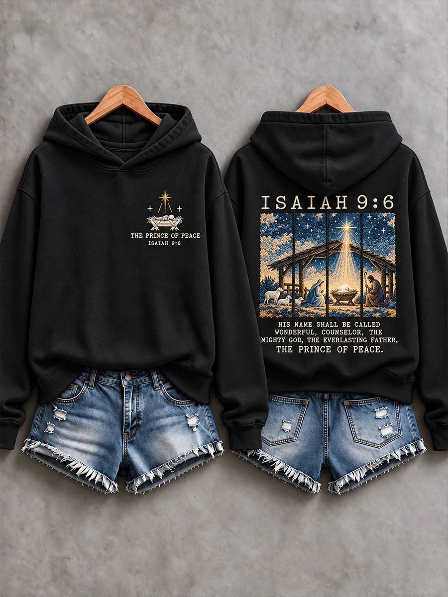 Women's Faith Christmas  Printed Casual Hoodie