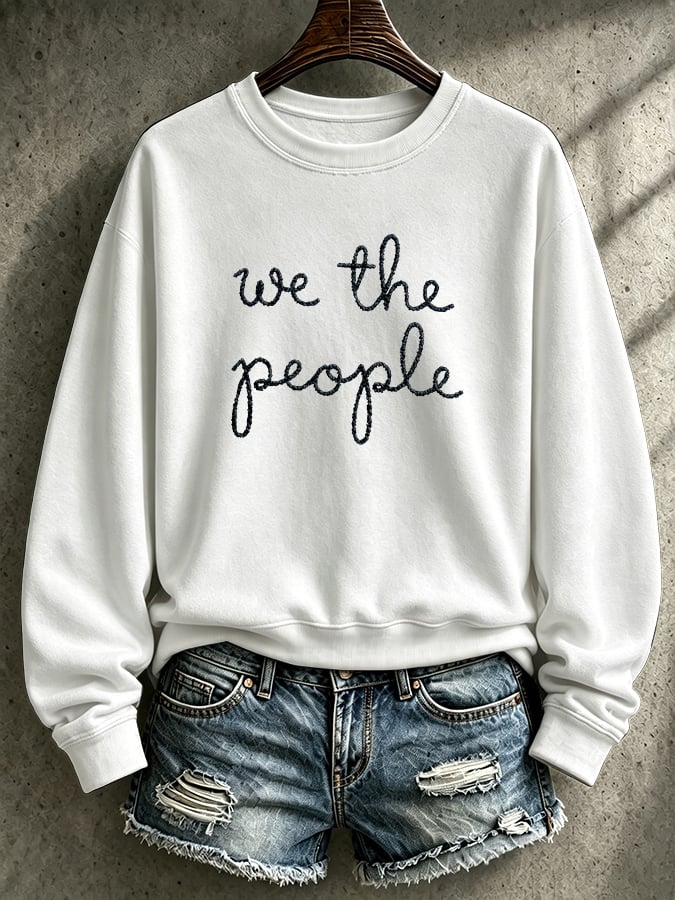 Retro We The People No Kings Print Sweatshirt