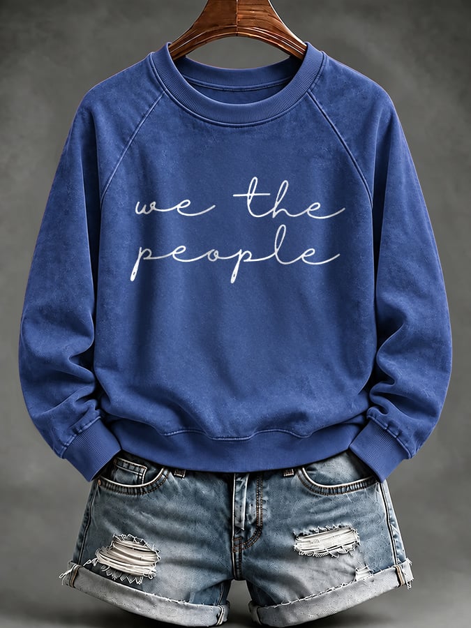 Retro We The People No Kings Print Sweatshirt