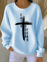 Women'S Faith over Fear Print Casual Sweatshirt