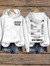 Women's Salvation Jesus Paid It All Faith  Printed Sweatshirt