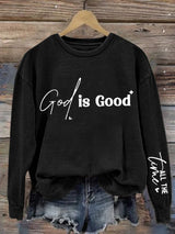Women'S Casual Faith Print Sweatshirt