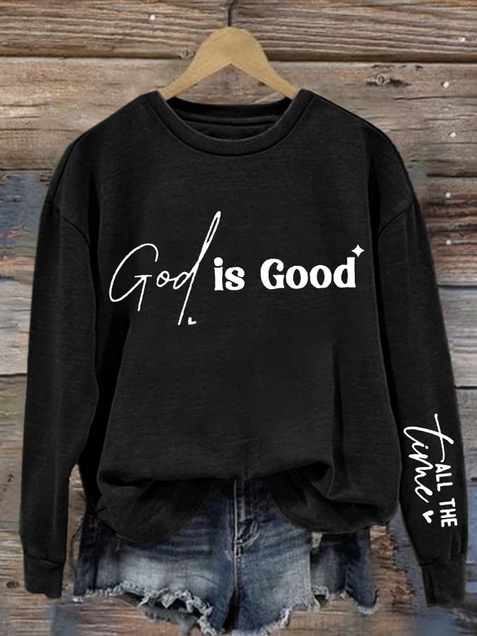 Women'S Casual Faith Print Sweatshirt