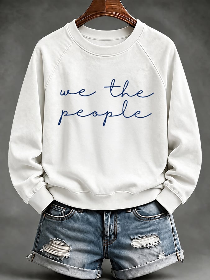 Retro We The People No Kings Print Sweatshirt