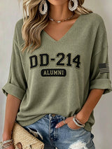 Women's Veteran Pride DD-214 Printed Waffle Top