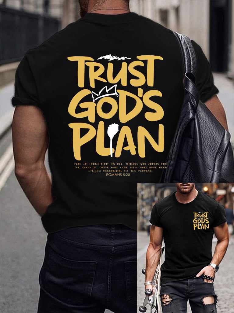 Men's casual cross faith short-sleeved T-shirt