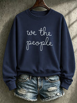 Retro We The People No Kings Print Sweatshirt