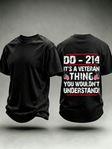 Men's DD-214 Veteran, American Flag Dog Tag T-Shirt