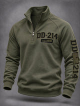 Men's Veteran Pride Dd-214 Printed Casual Zip-Up Sweatshirt
