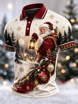 Men's Casual Christmas Short-Sleeve Polo Shirt