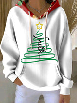 Women's Casual Print Long Sleeve Hooded Sweatshirt