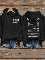 Women's Salvation Jesus Paid It All Faith  Printed Sweatshirt