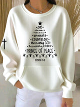 Women's Autumn Christmas Faith Printed Casual Crew Neck Top