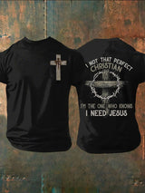 Men's Faith Cross Printed Casual T-shirt