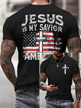 Men'S Casual Faith Jesus Is My Savior Short-Sleeved T-Shirt
