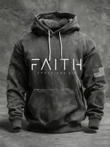 Men's Vintage Faith Print Hoodie