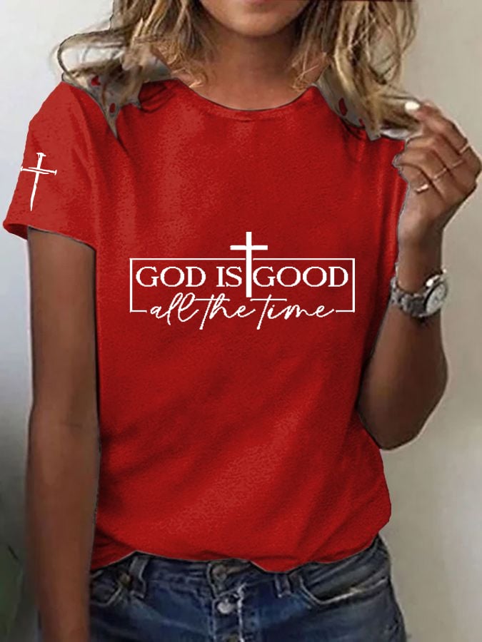 Women's Jesus Printed Short Sleeve T-Shirt