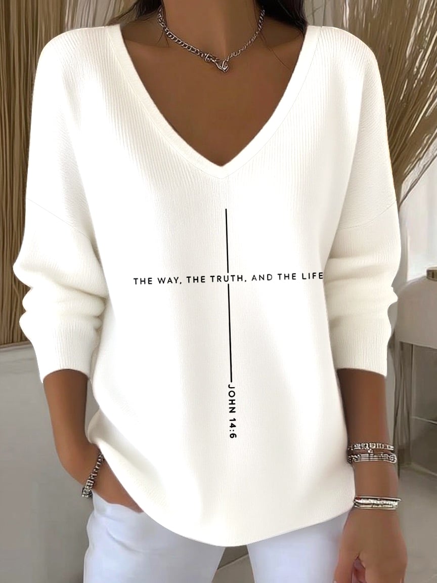 Women's Faith Printed Casual Knit Top