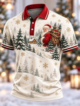 Men's Casual Christmas Short-Sleeve Polo Shirt