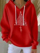 Women's Christmas Art Print Comfortable Hooded Sweatshirt