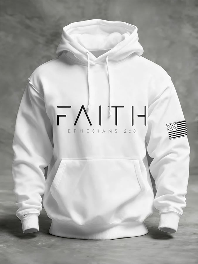 Men's Vintage Faith Print Hoodie