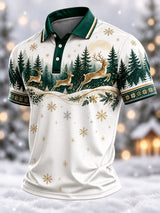 Men's Casual Christmas Short-Sleeve Polo Shirt
