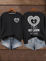 Women's I Can't but I Know A Guy Faith Print Sweatshirt