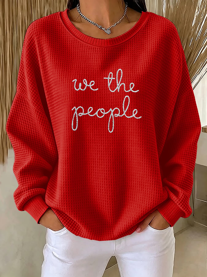 Retro We The People No Kings Print Sweatshirt